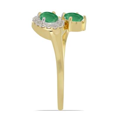 BUY 14K GOLD NATURAL EMERALD GEMSTONE RING